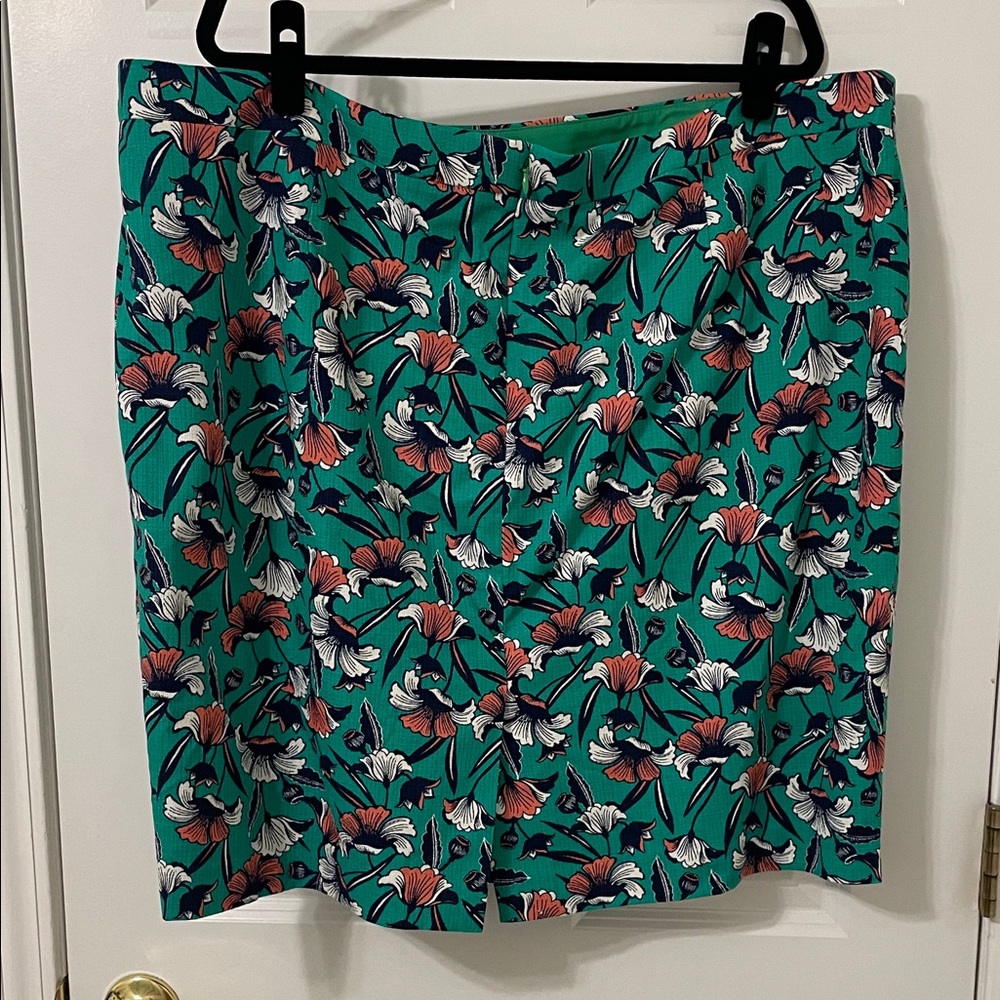 J. Crew Floral Pencil Skirt in Teal and Melon 22 - Picture 4 of 4